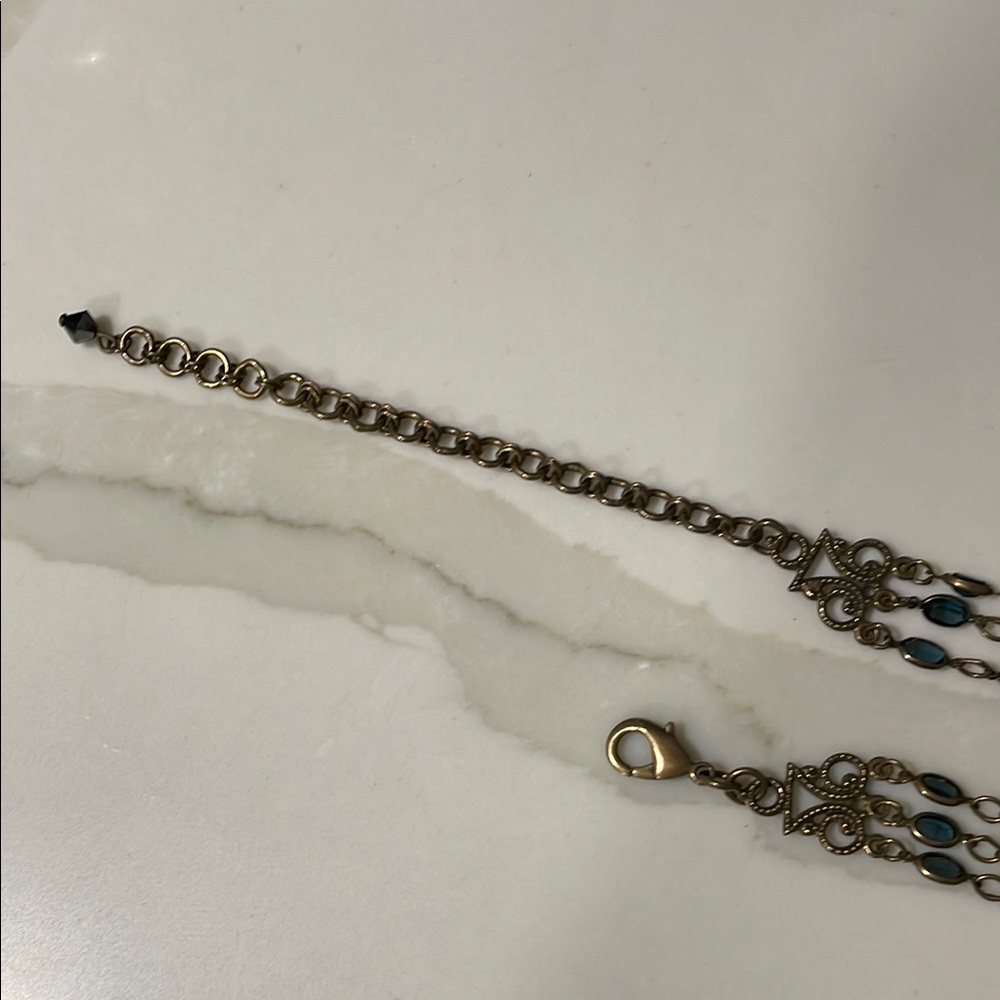 SORRELLI Vintage Gold and Blue Necklace - Picture 7 of 9